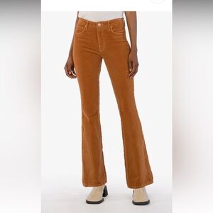 Kut from the Kloth Butterscotch Ana High Rise Fab Ab Flare corduroy pant Size 10